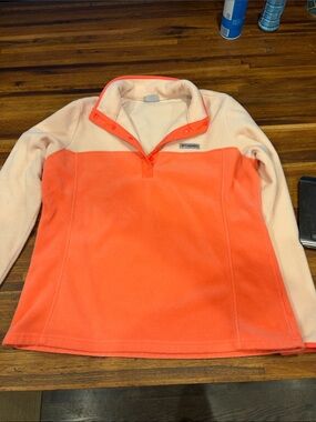 Columbia two tone pink Fleece Snap Pullover